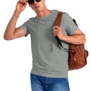 Grey Melange Plain T-Shirt – Regular Fit