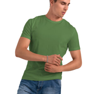Olive Green Plain T-Shirt – Regular Fit